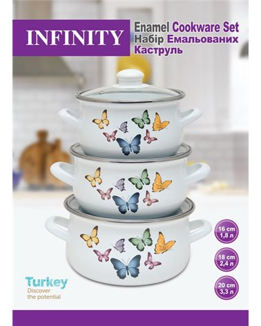 Набір каструль INFINITY Butterflies (6 предметів)