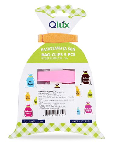 Набір кліпс для пакетів пласт Qlux MIX, 10х7 см. (L-00364)