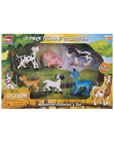Набор игровых фигурок Dingua Зверюшки с фермы, 6 шт (в коробке)