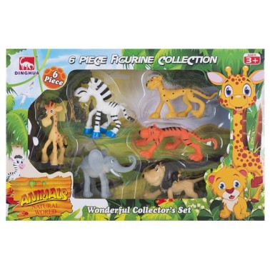 Набір ігрових фігурок Dingua Звірятка Африки, 6 шт (у коробці)
