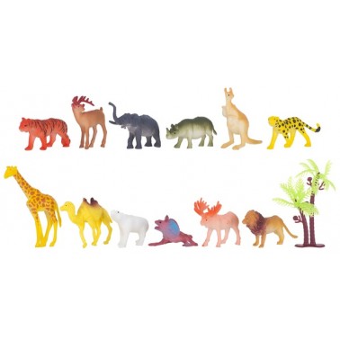 Набор игровых фигурок Dingua Дикие животные, 12 шт в тубусе