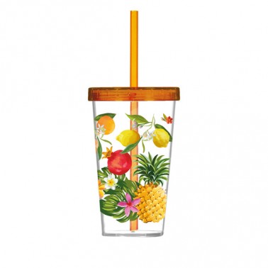Стакан с трубочкой HEREVIN FRUIT (161448-005)
