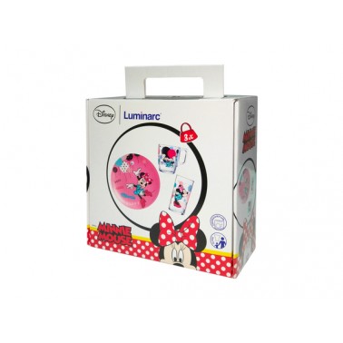 Набор посуды детск. LUMINARC DISNEY PARTY MINNIE /НАБОР/3 пр. короб (L4877)