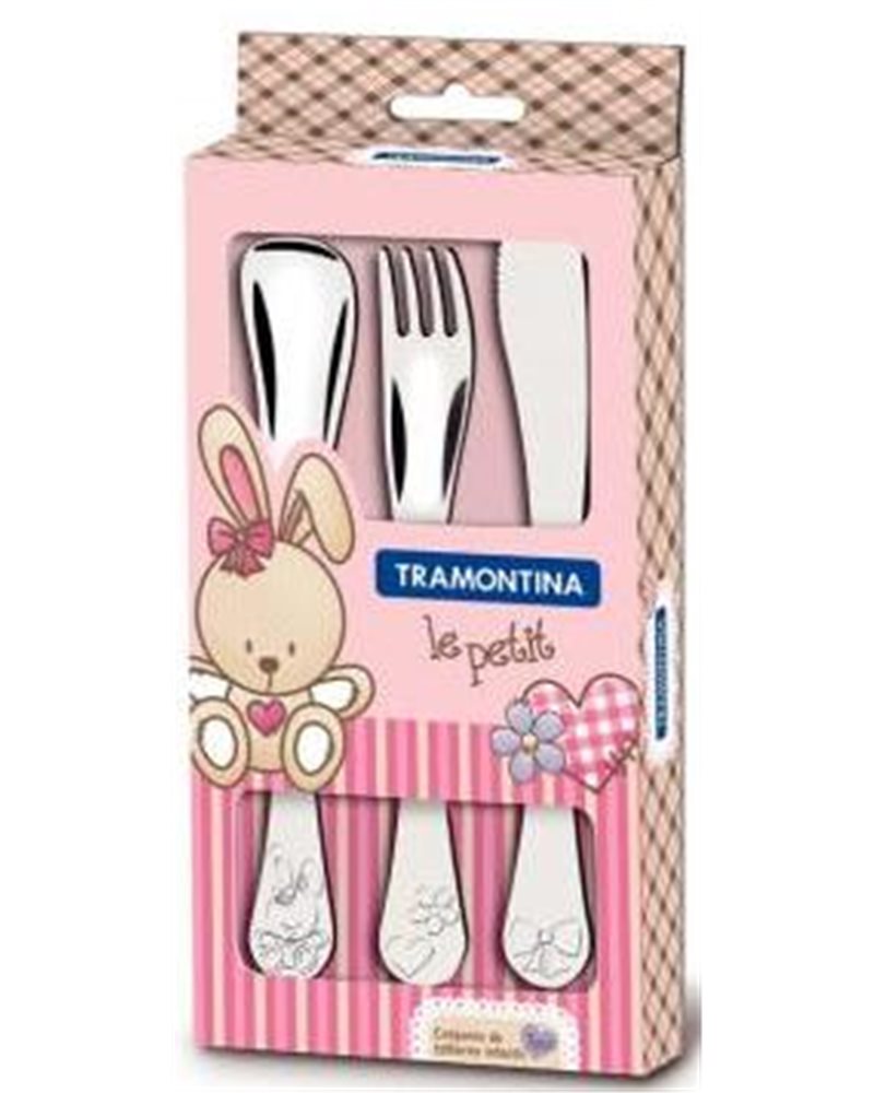 Столовые приборы детск. TRAMONTINA BABY Le Petit pink  (66973/005)