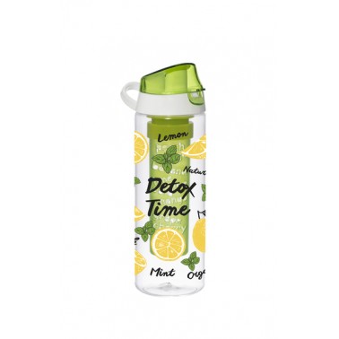 Бутылка д/воды пл. HEREVIN Lemon-Detox Time 0.75 л д/спорта с инфузером (161558-810)