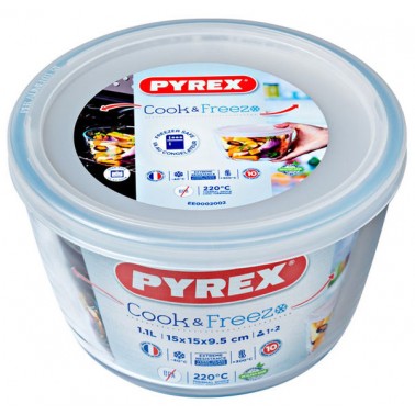 Форма с/к PYREX Cook&Freez форма с крыш.стекл. кругл. 15х9см (1.1л) (154P001)