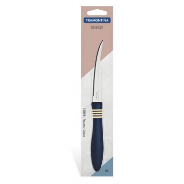 Нож TRAMONTINA COR & COR нож 127мм д/томатов-1шт синяя ручка инд.бл (23462/135)