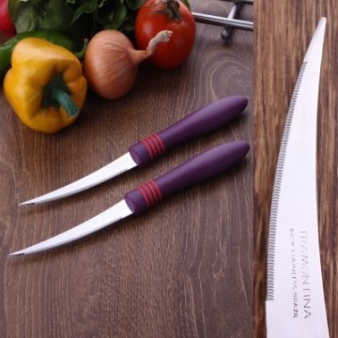 Наборы ножей TRAMONTINA COR & COR ножей томатных 102 мм 2 шт фиол. ручка (23462/294)