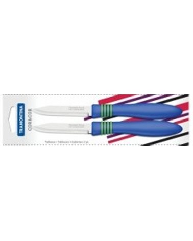 Наборы ножей TRAMONTINA COR & COR X2 ножей 76 мм для овощей синий ручой (23461/213)
