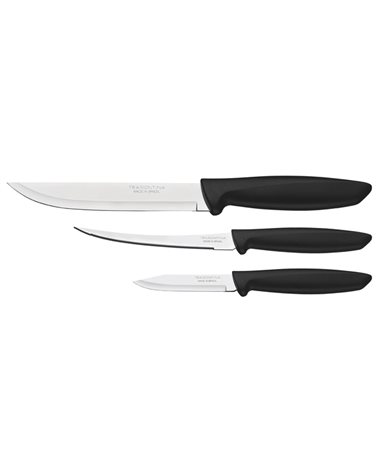 Наборы ножей TRAMONTINA PLENUS black н-р ножей 3пр (том,овощ,д/мяса) инд.бл (23498/013)