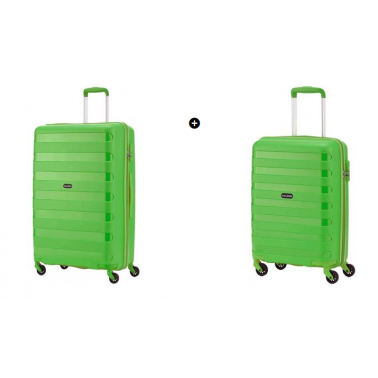 Набор чемоданов Travelite Nova на 4 колесах S+M (37л + 67л) зеленый TL074047-80 + TL074048-80
