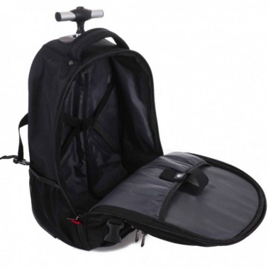 Рюкзак Enrico Benetti Cornell на 2 колесах, отдел для ноутбука 17' черный, 55 л, 35*50*32 см Eb47085 001 (Eb47085 001)